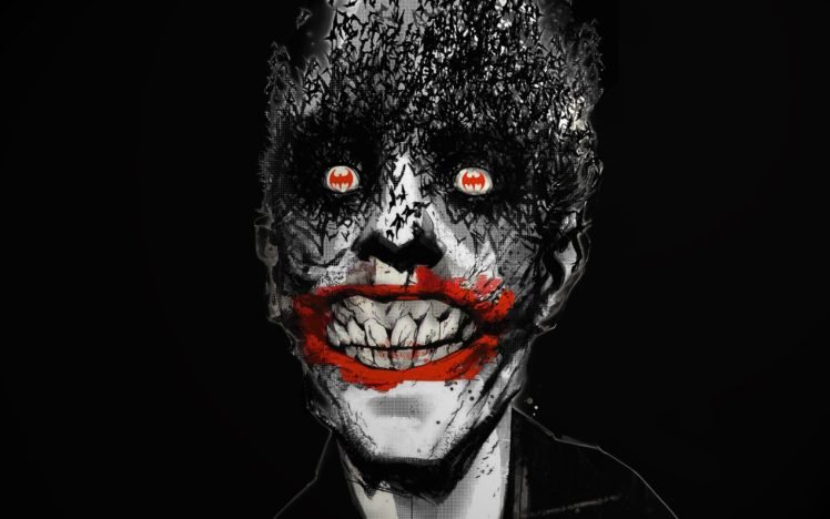 Joker, Batman, Comic art, Black background HD Wallpaper Desktop Background