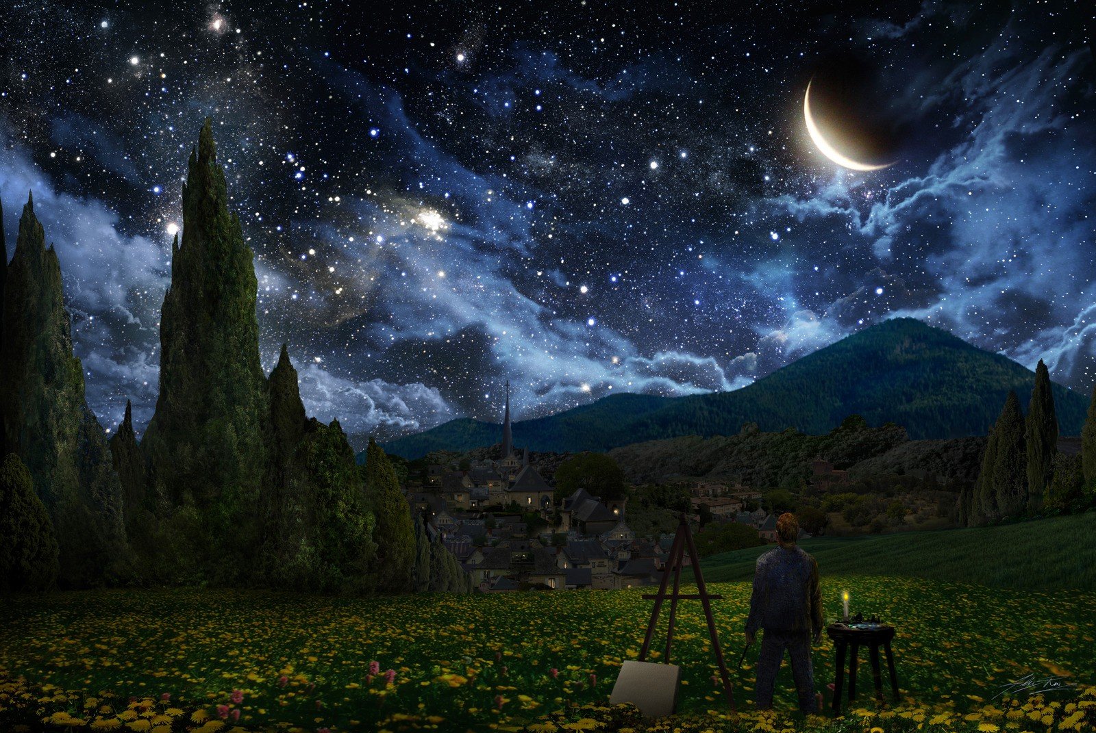 Vincent van Gogh, Starry night, The Starry Night HD Wallpapers / Desktop  and Mobile Images & Photos