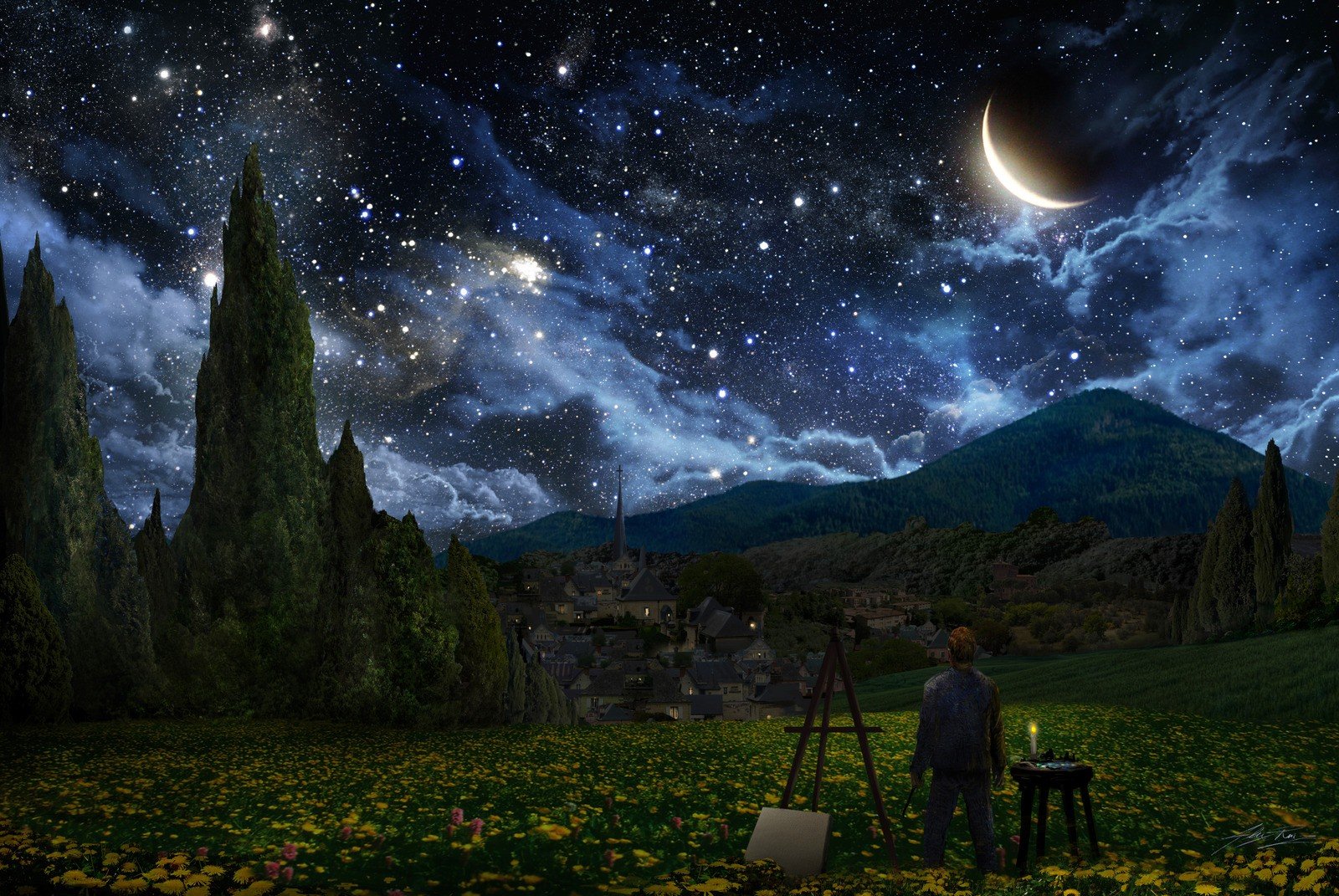 Vincent van Gogh, Starry night, The Starry Night HD Wallpapers