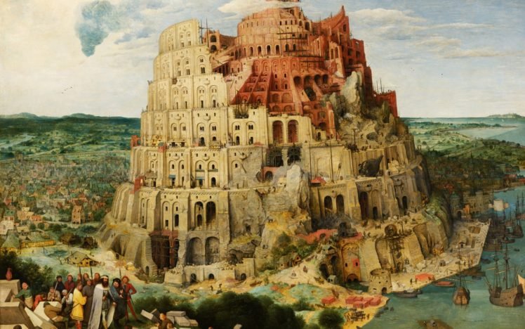 Pieter Bruegel, Tower of Babel, Classic art, Tower, Boat HD Wallpaper Desktop Background