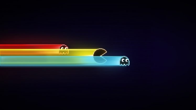 Pacman, GameBoy, Old games, Black, Minimalism HD Wallpaper Desktop Background