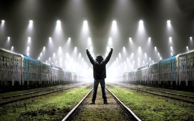 men, Train station, Railway HD Wallpaper Desktop Background