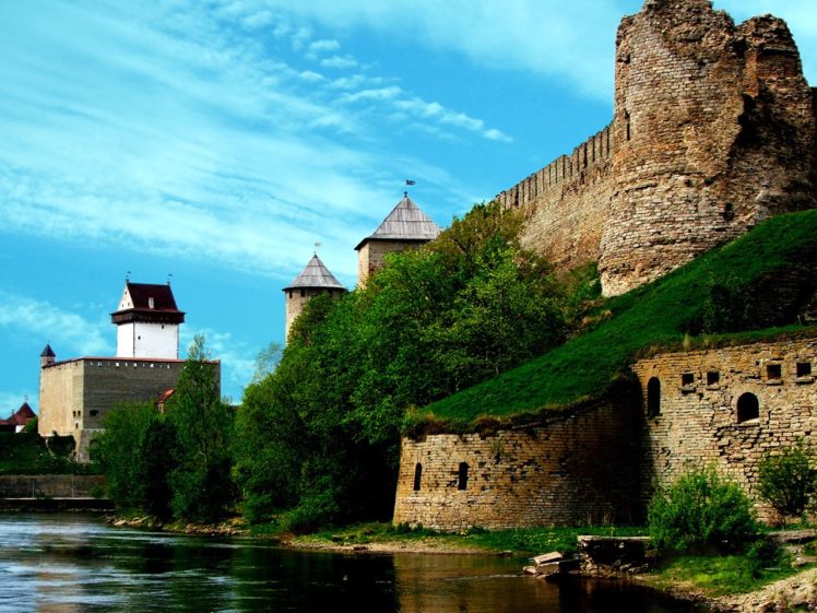 water, Castle, Wall, Architecture, Fort HD Wallpaper Desktop Background