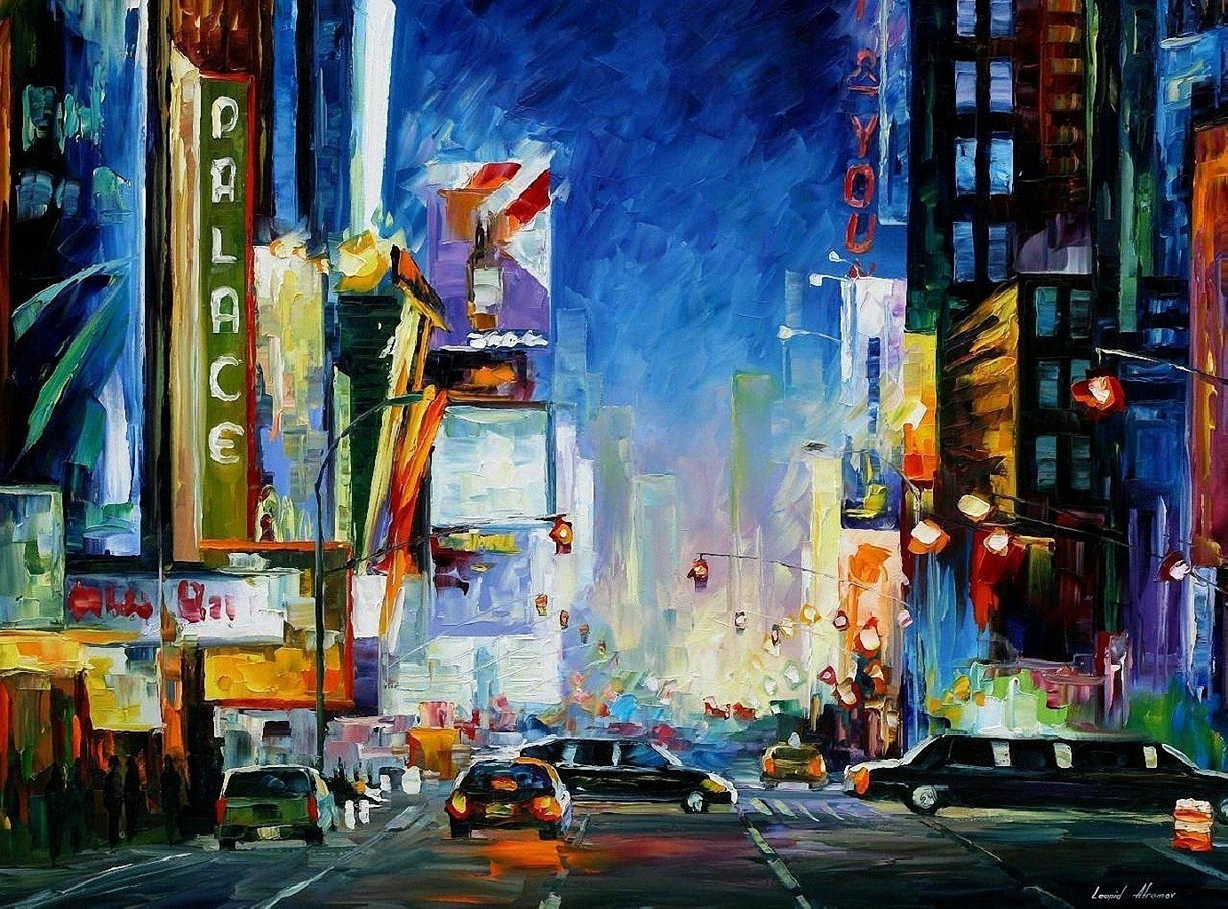 Leonid Afremov Cityscape Painting Hd Wallpapers Desktop And Mobile