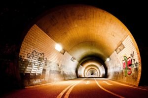 tunnel, Graffiti, Bricks
