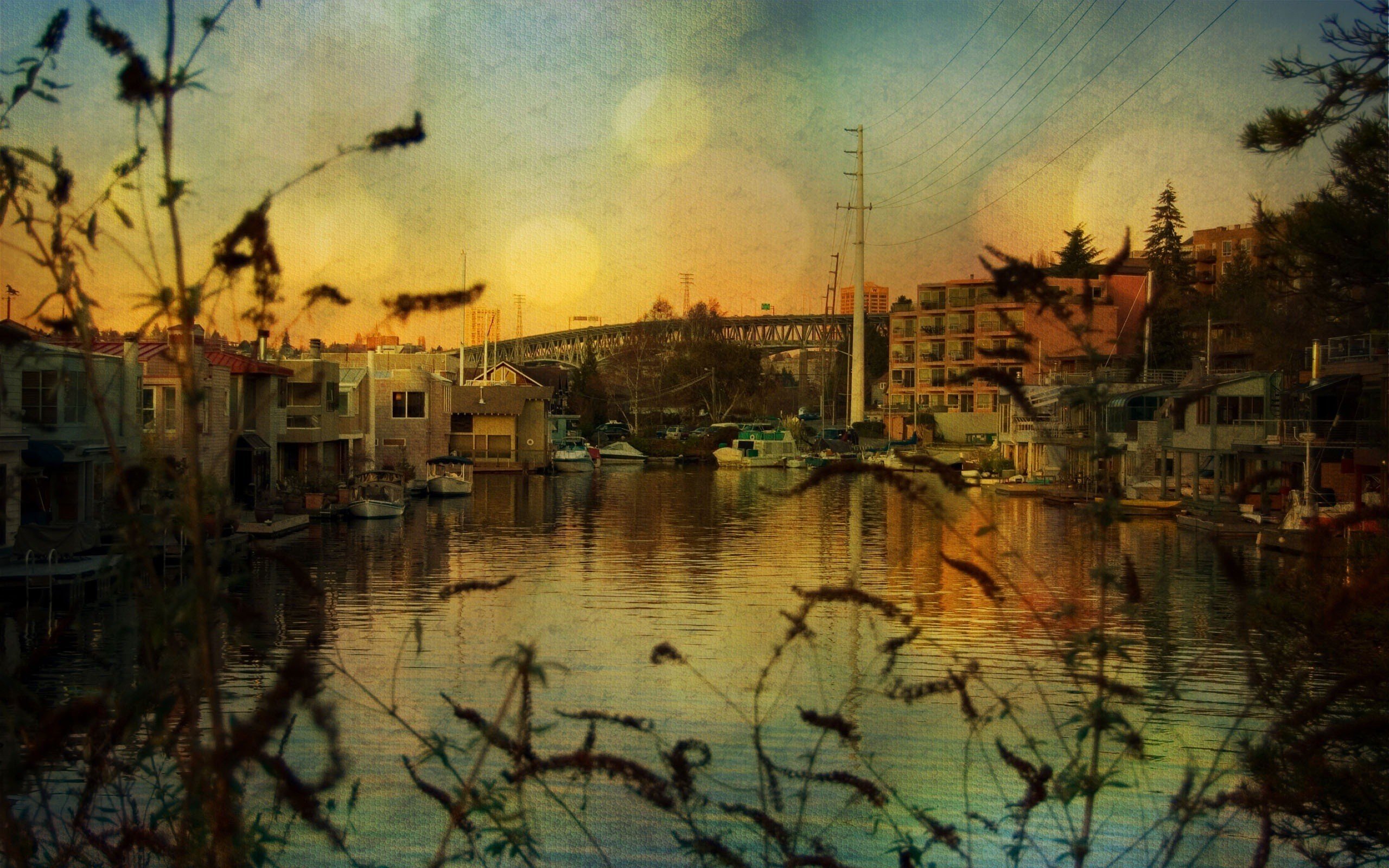cityscape, Water, Boat Wallpaper