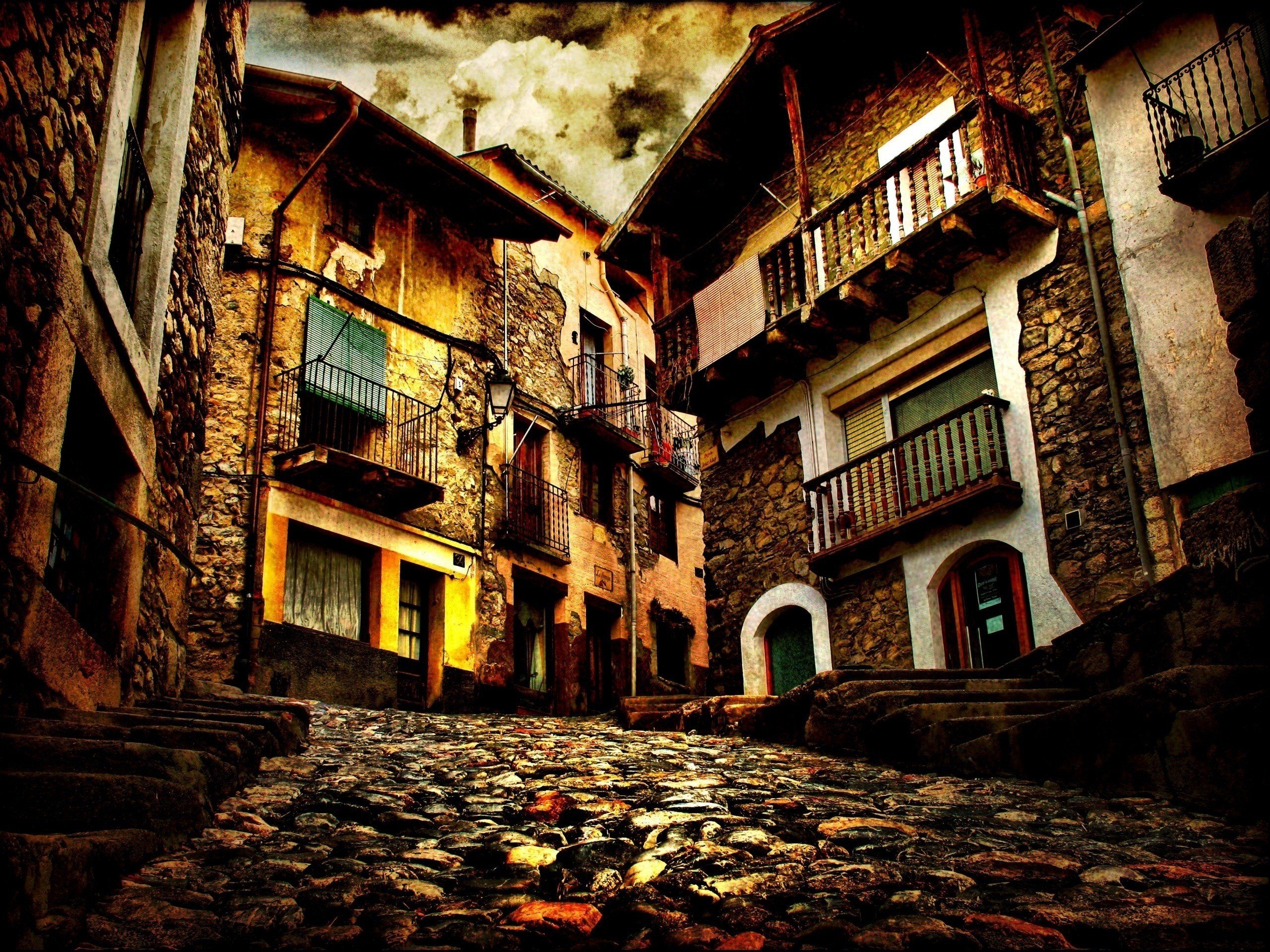 street, House, Old, Stones, Stone house Wallpaper