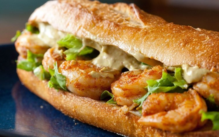 food, Sandwiches, Shrimp HD Wallpaper Desktop Background