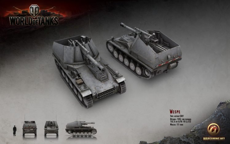 World of Tanks, Tank, Wargaming, Wespe HD Wallpaper Desktop Background