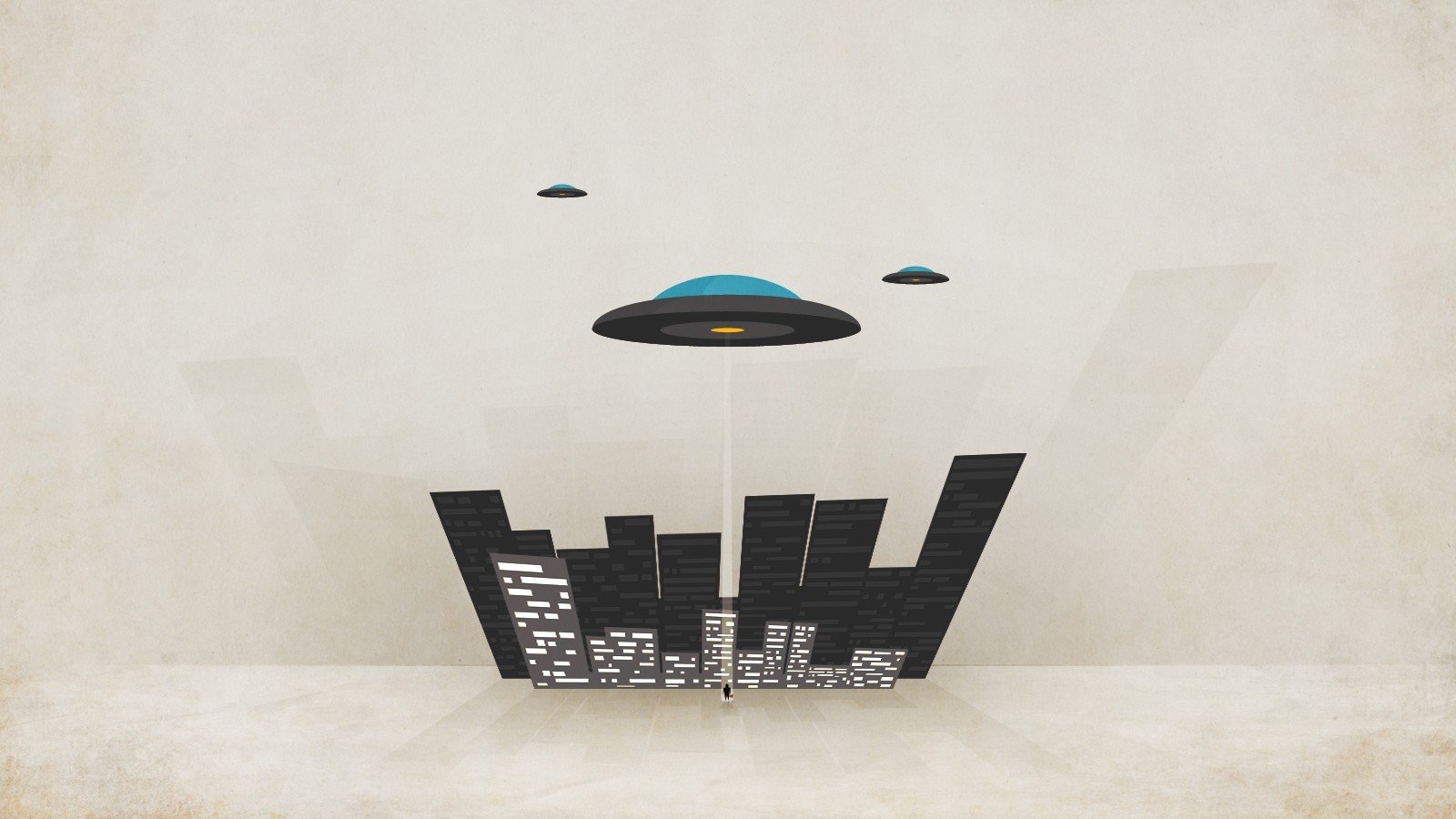 UFO, Minimalism Wallpaper