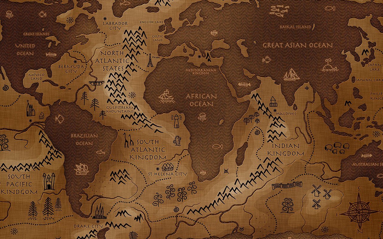 Vladstudio, Map, Inverted, World map Wallpaper