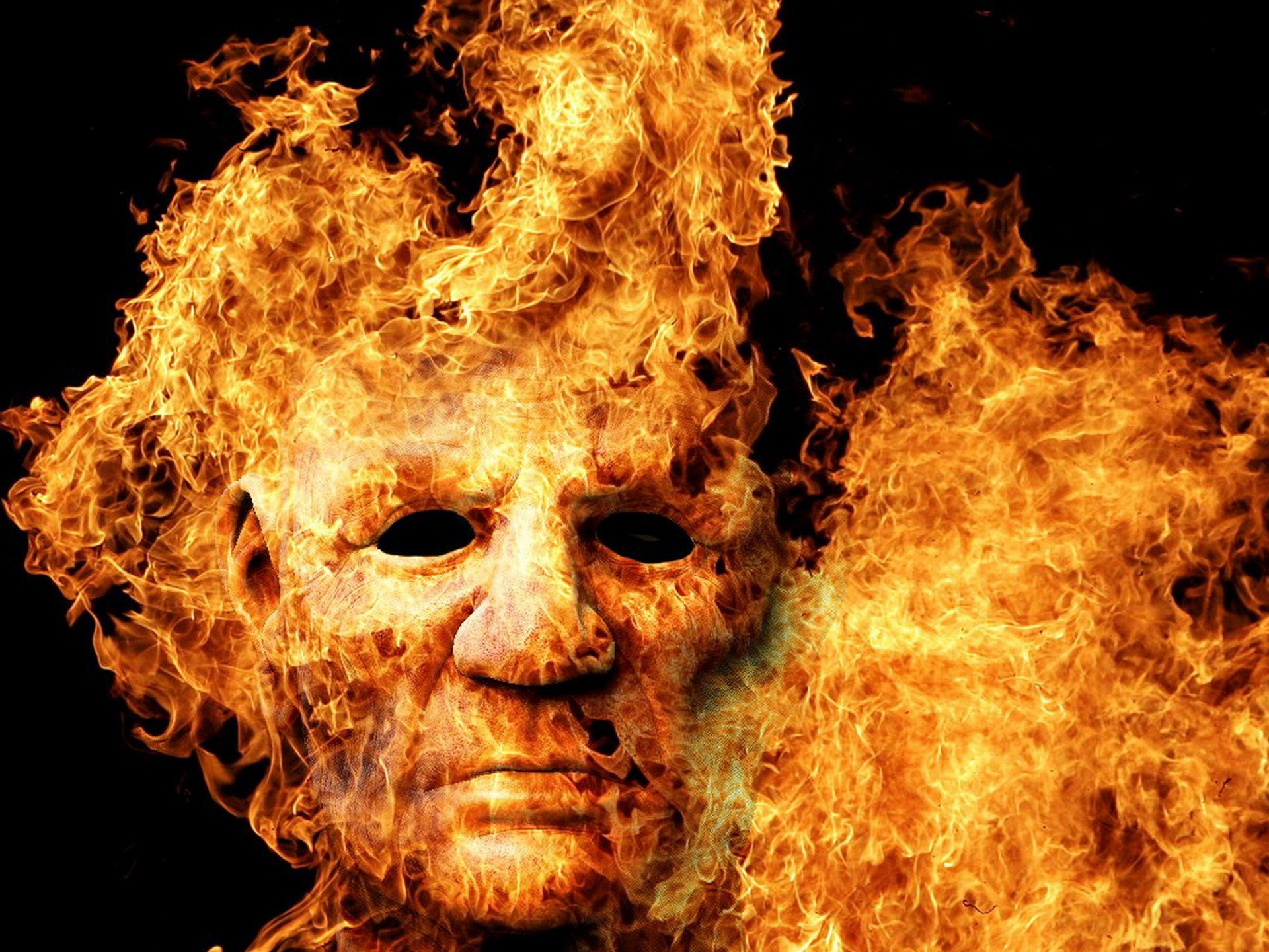 horror, Fire, Face Wallpaper