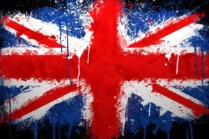 UK, Flag, Union Jack, Paint splatter, British flag