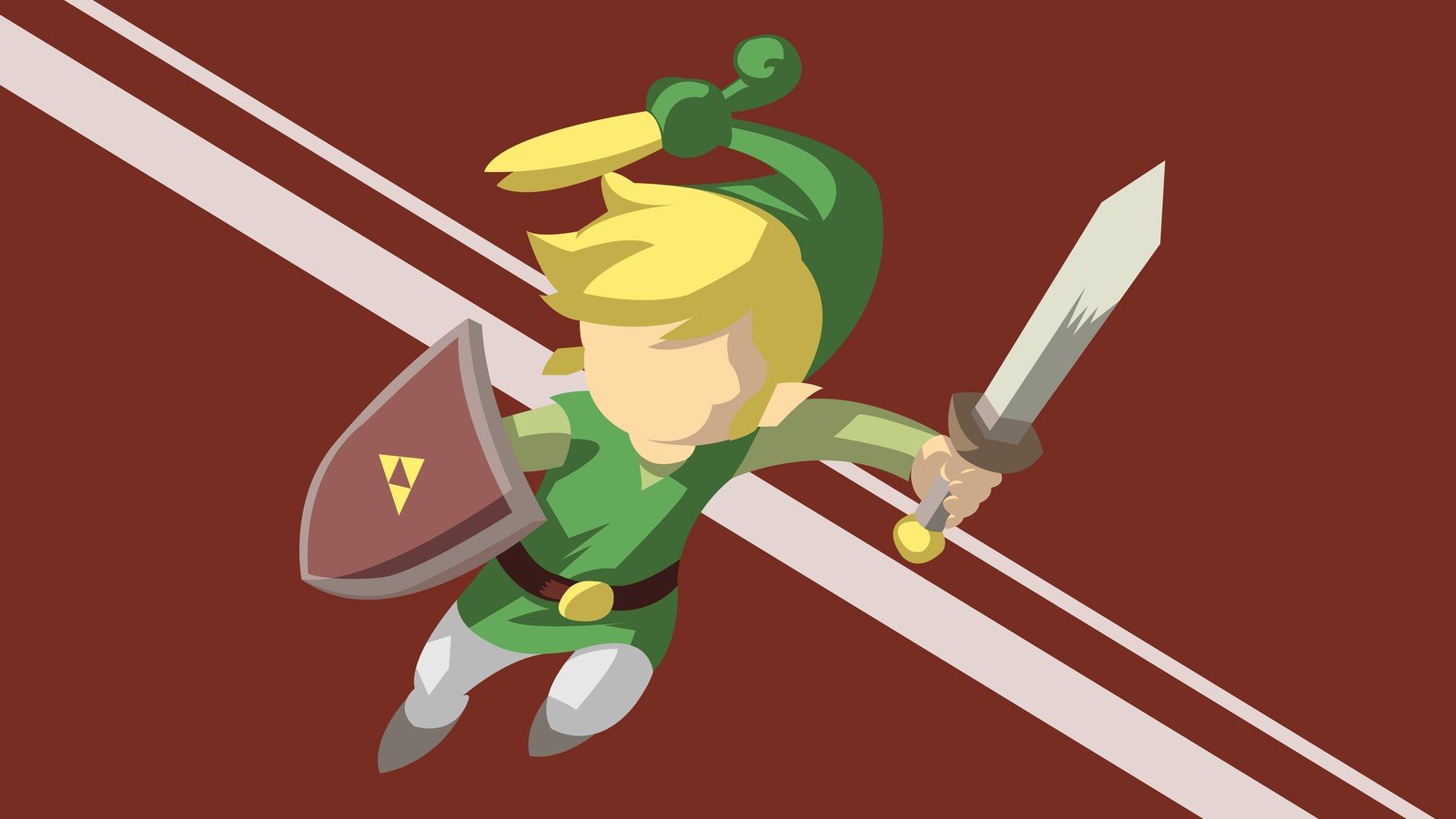 The Legend of  Zelda: Minish Cap, Vector art, Red, Green, Link, Triforce Wallpaper