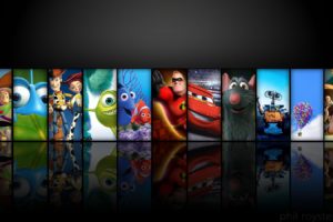 Pixar Animation Studios, Toy Story, A Bugs Life, Toy Story 2, Monsters, Inc., Ratatouille, WALL·E, Toy Story 3, Finding Nemo, Reflection