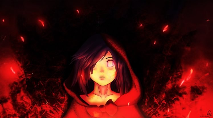 fire, Killing Spree, Anime girls, Red dress, Magic HD Wallpaper Desktop Background