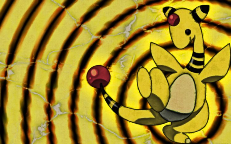 Pokemon, Electricity, Ampharos, Yellow, Black HD Wallpaper Desktop Background
