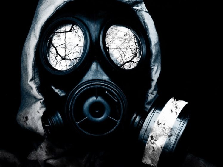 gas masks, Monochrome HD Wallpaper Desktop Background