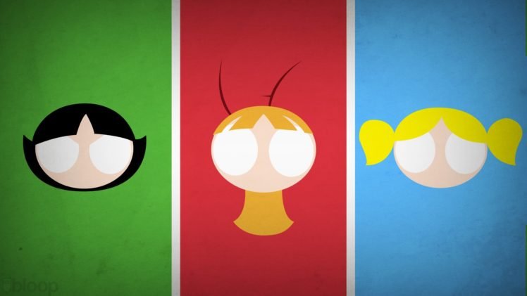 Powerpuff Girls, Buttercup, Bubbles, Blossom, Blo0p, Panels, Minimalism HD Wallpaper Desktop Background