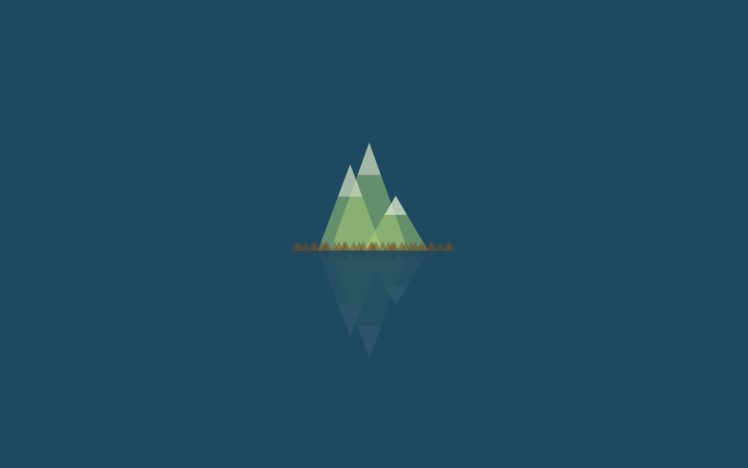 mountain, Reflection, Simple background HD Wallpaper Desktop Background