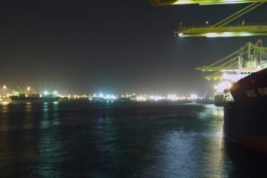 ship, Lights, Night, Ports, Dubai