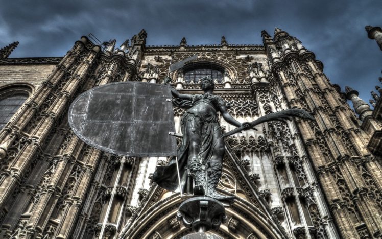 Sevilla, Sculpture, Cathedral HD Wallpaper Desktop Background