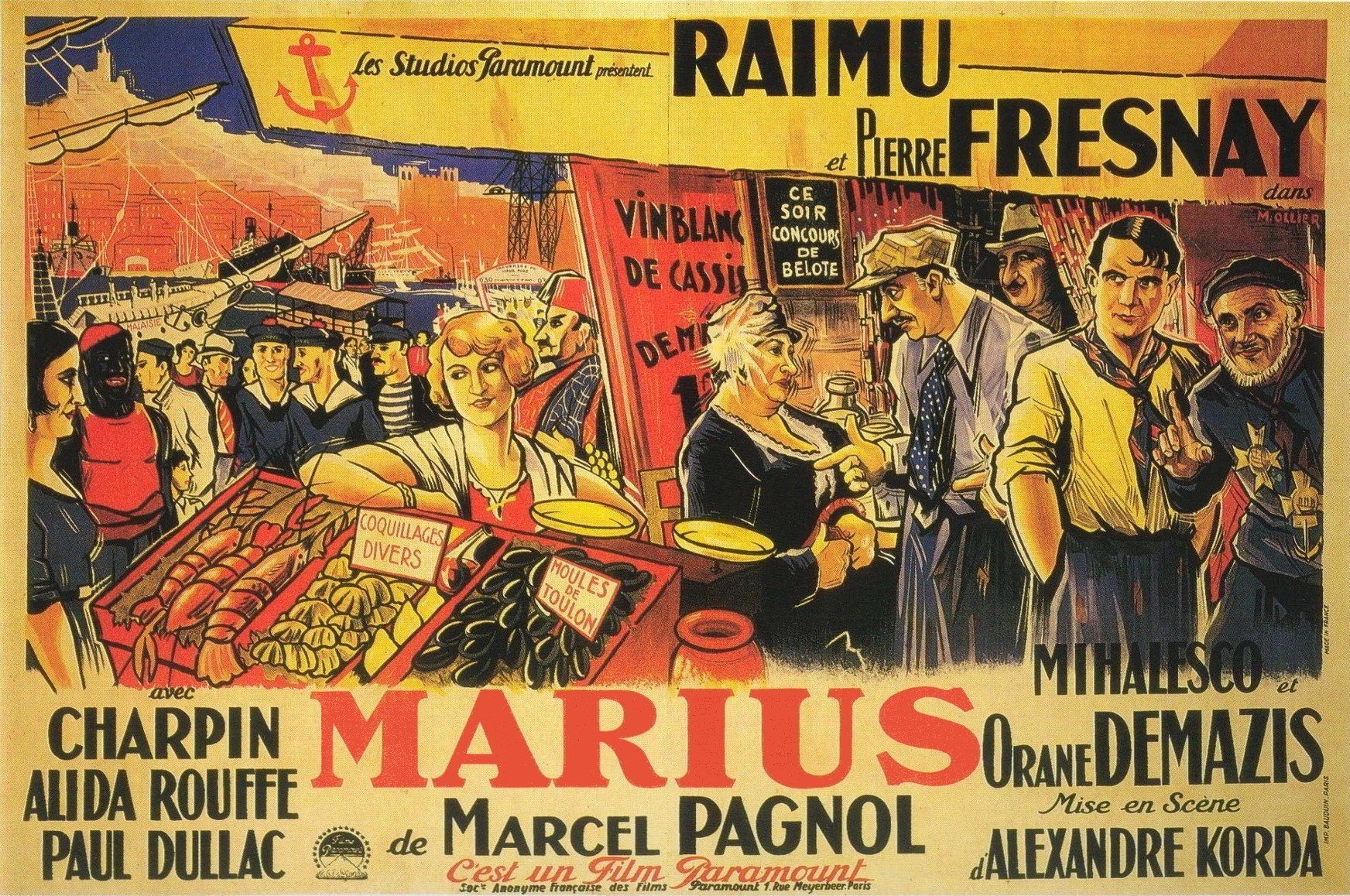 Film posters, Marius, Marcel Pagnol Wallpaper