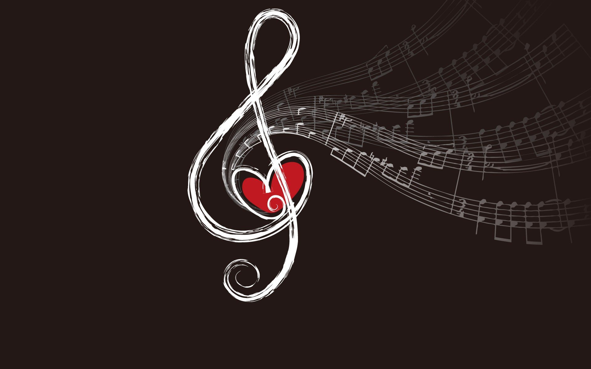 music, Musical notes, Hearts, Simple background Wallpaper