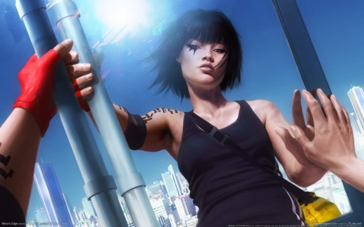 Mirrors Edge, Faith Connors, Reflection, Red HD Wallpaper Desktop Background