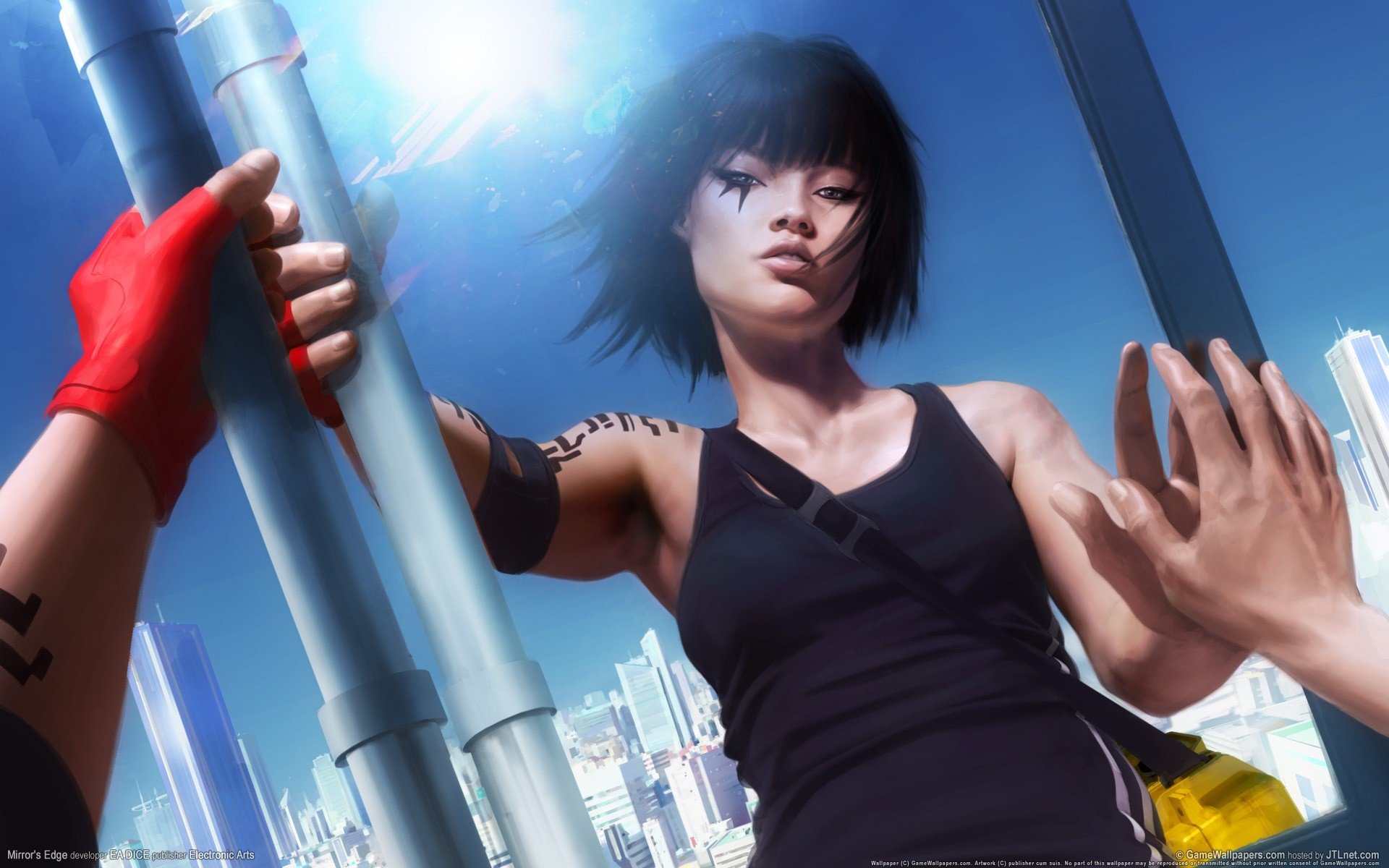 Mirrors Edge, Faith Connors, Reflection, Red Wallpaper