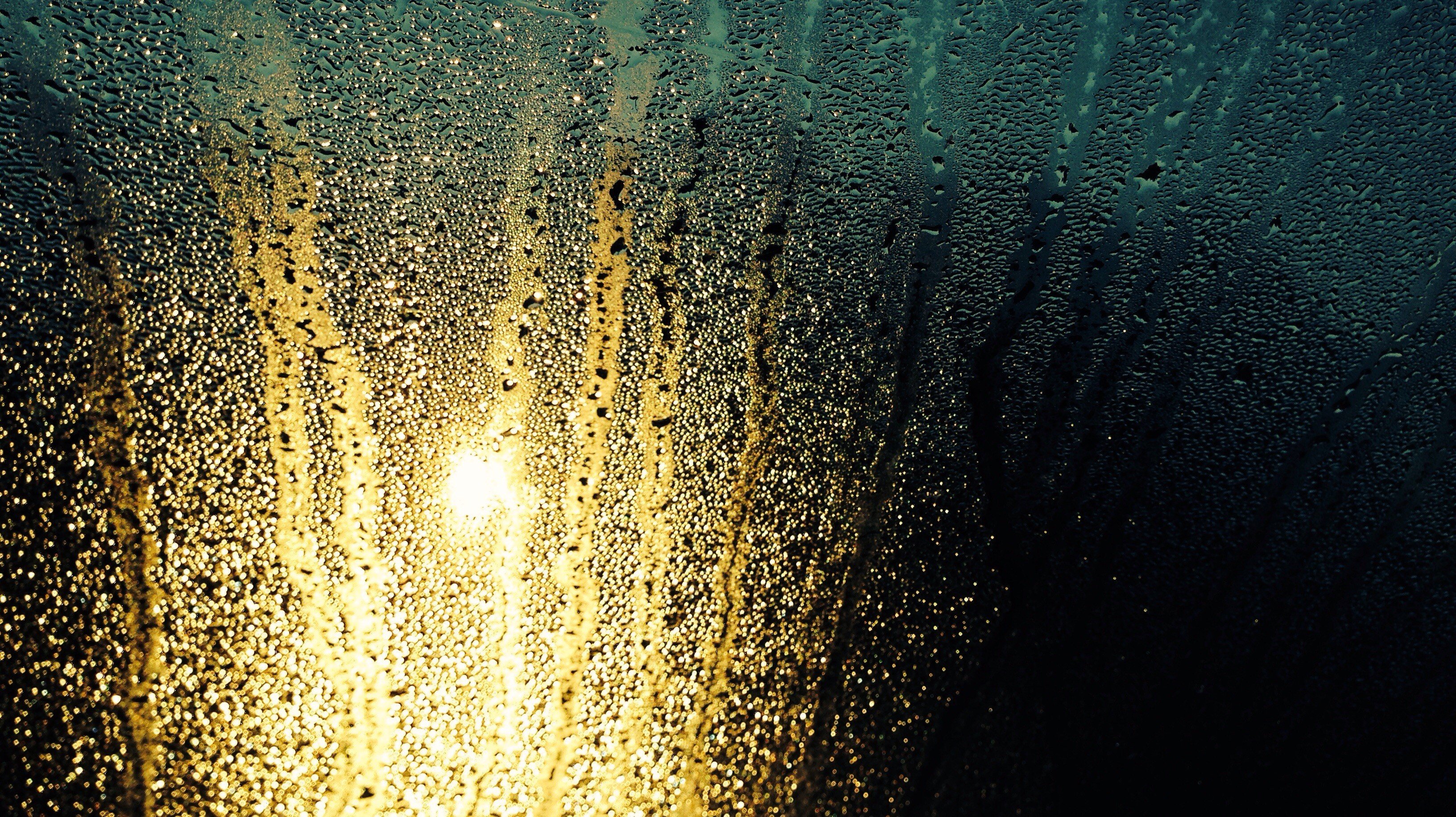 rain, Sunrise, Water on glass Wallpaper