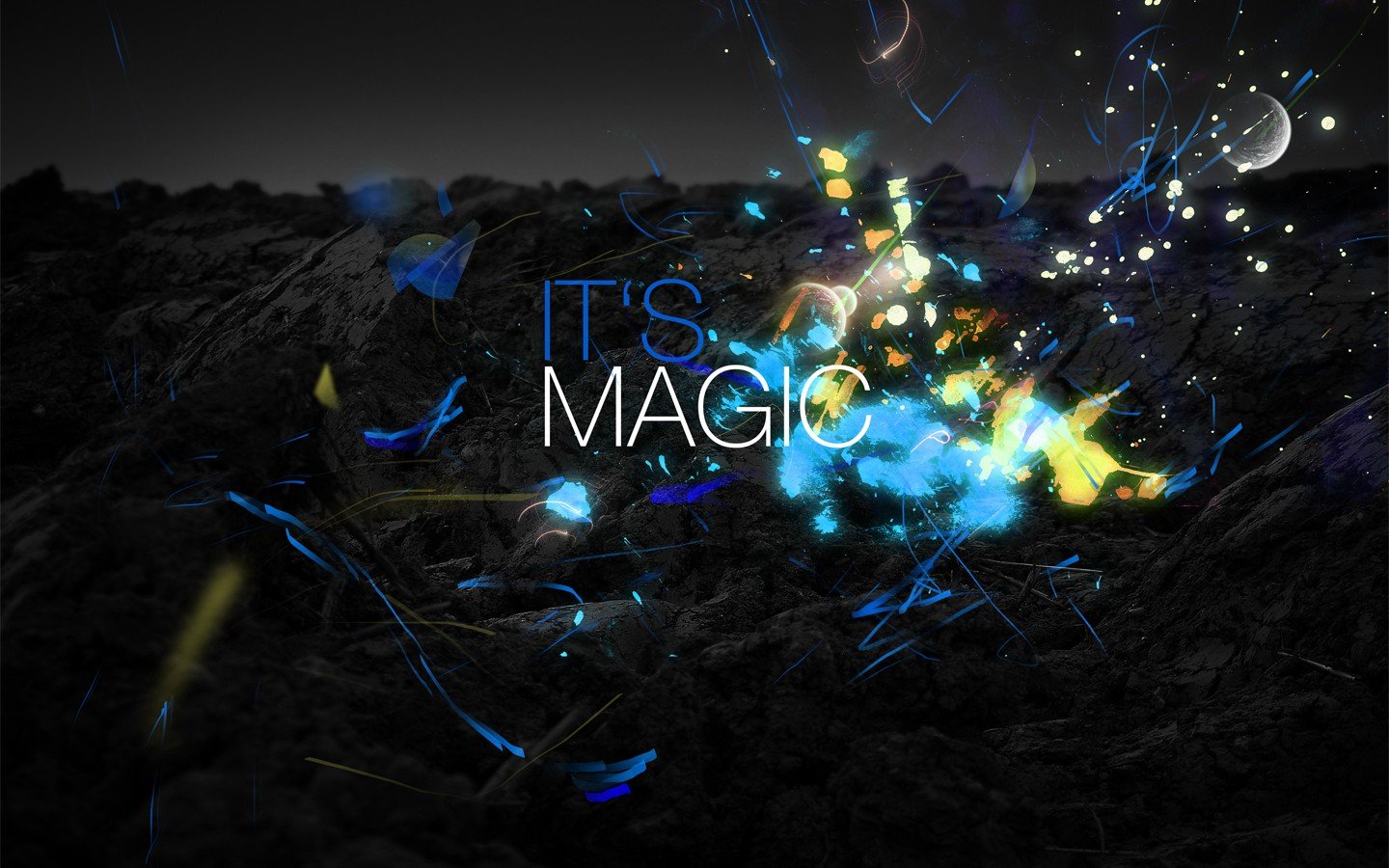 magic, Sparks, Sparkles, Blue Wallpaper