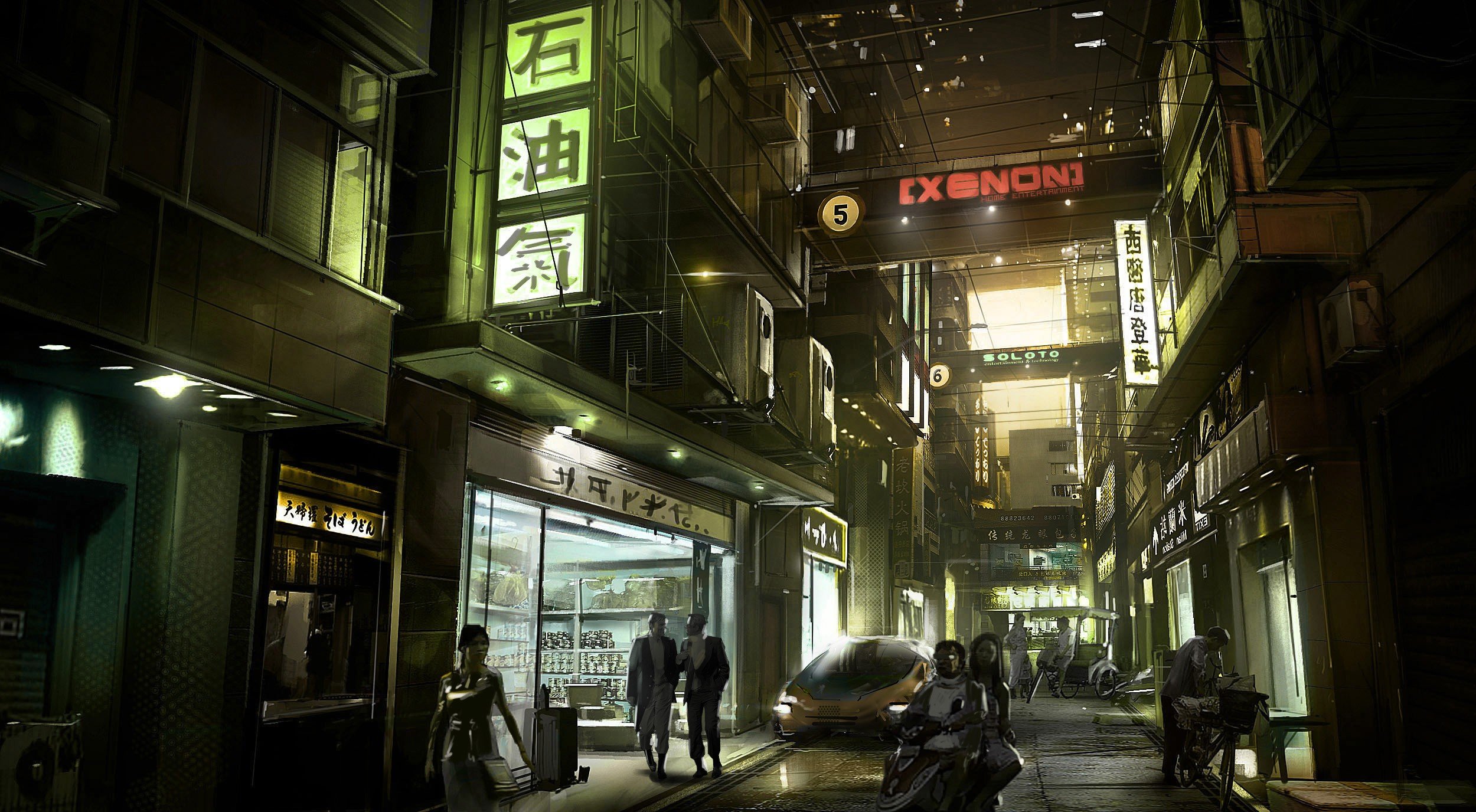 Deus Ex, Concept art, Signs, City, Futuristic, Street Wallpaper