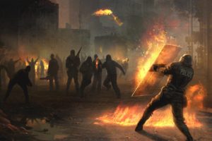 police, Riots, Molotov