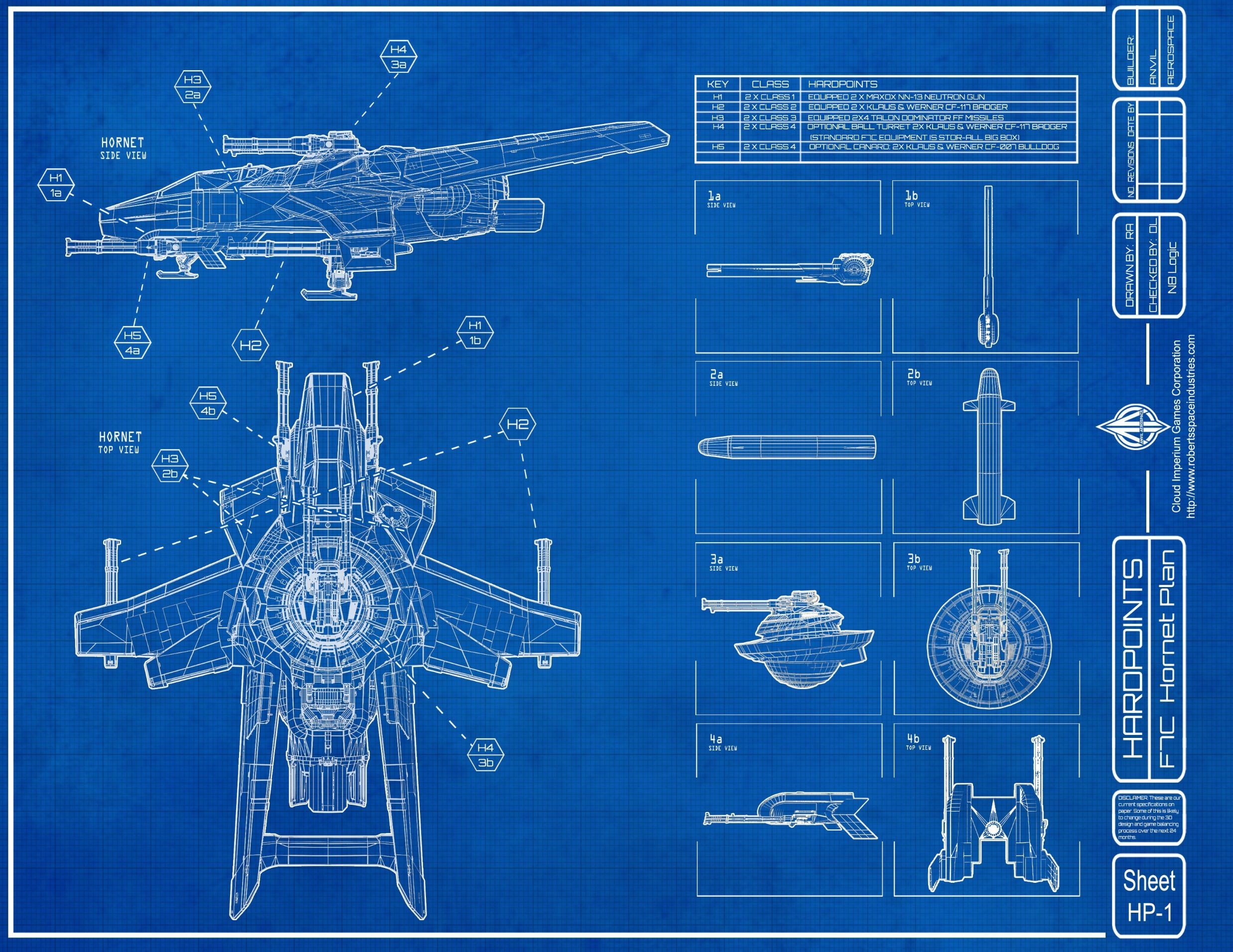 F7C Hornet, Star Citizen, Schematic, Blueprints Wallpaper