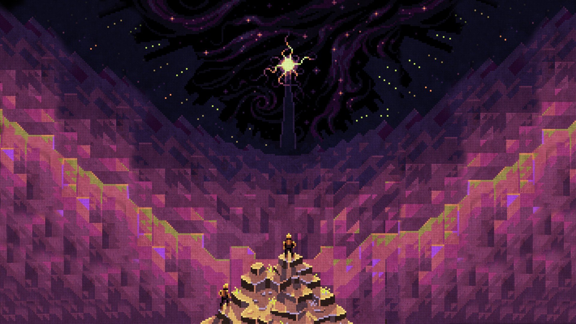 purple, Pixelated, Isometric Wallpaper