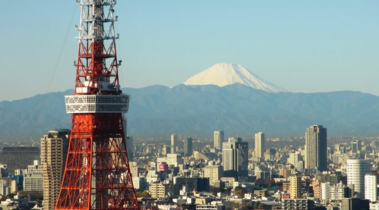 Japan, Tokyo, Tokyo Tower, Mount Fuji HD Wallpaper Desktop Background