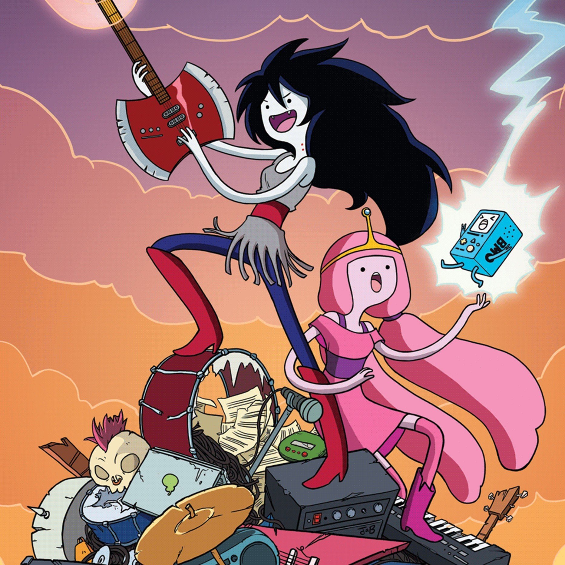 Adventure Time, B MO, Marceline the vampire queen, Princess Bubblegum Wallpaper