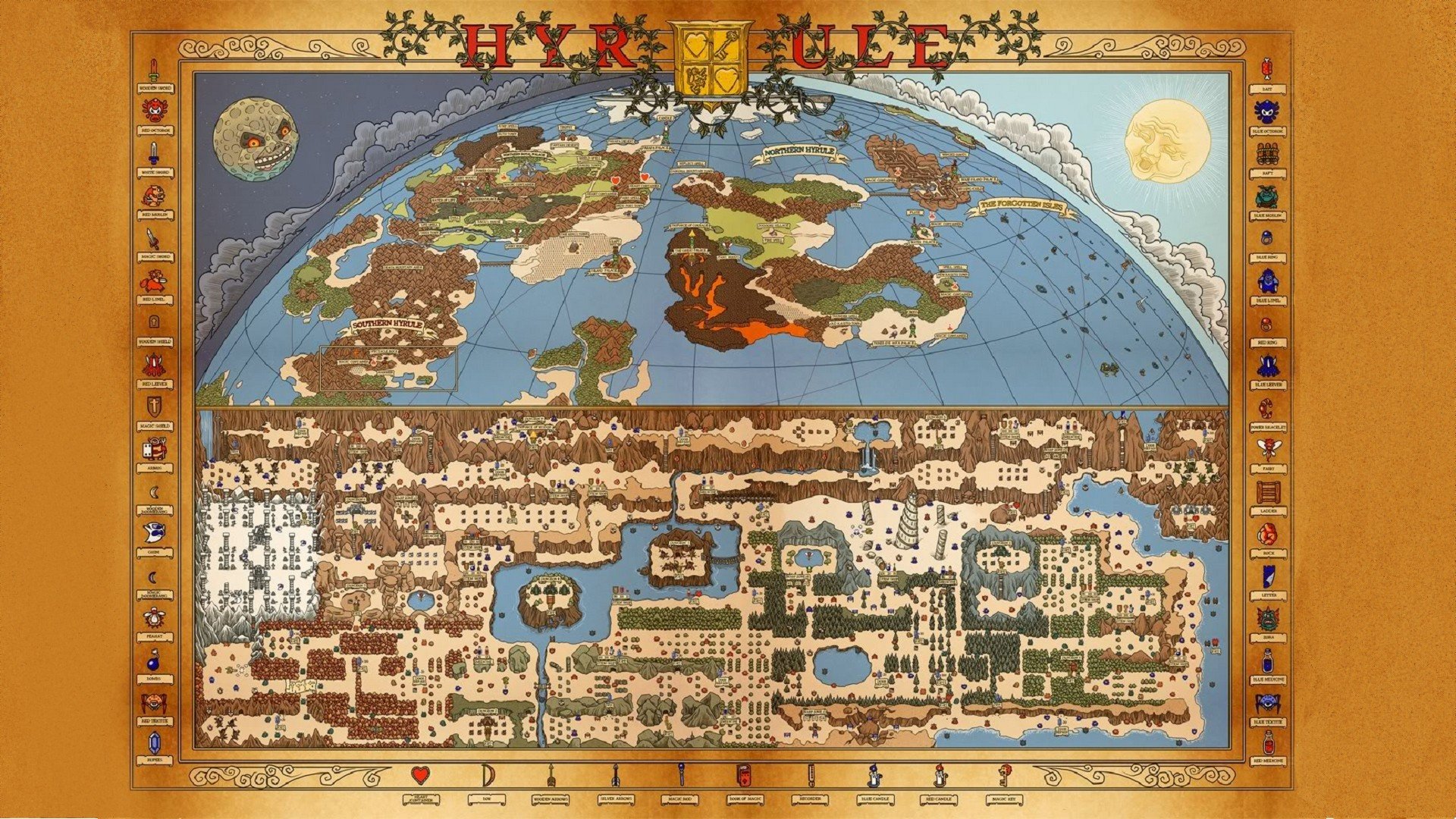 The Legend of Zelda, Map Wallpaper