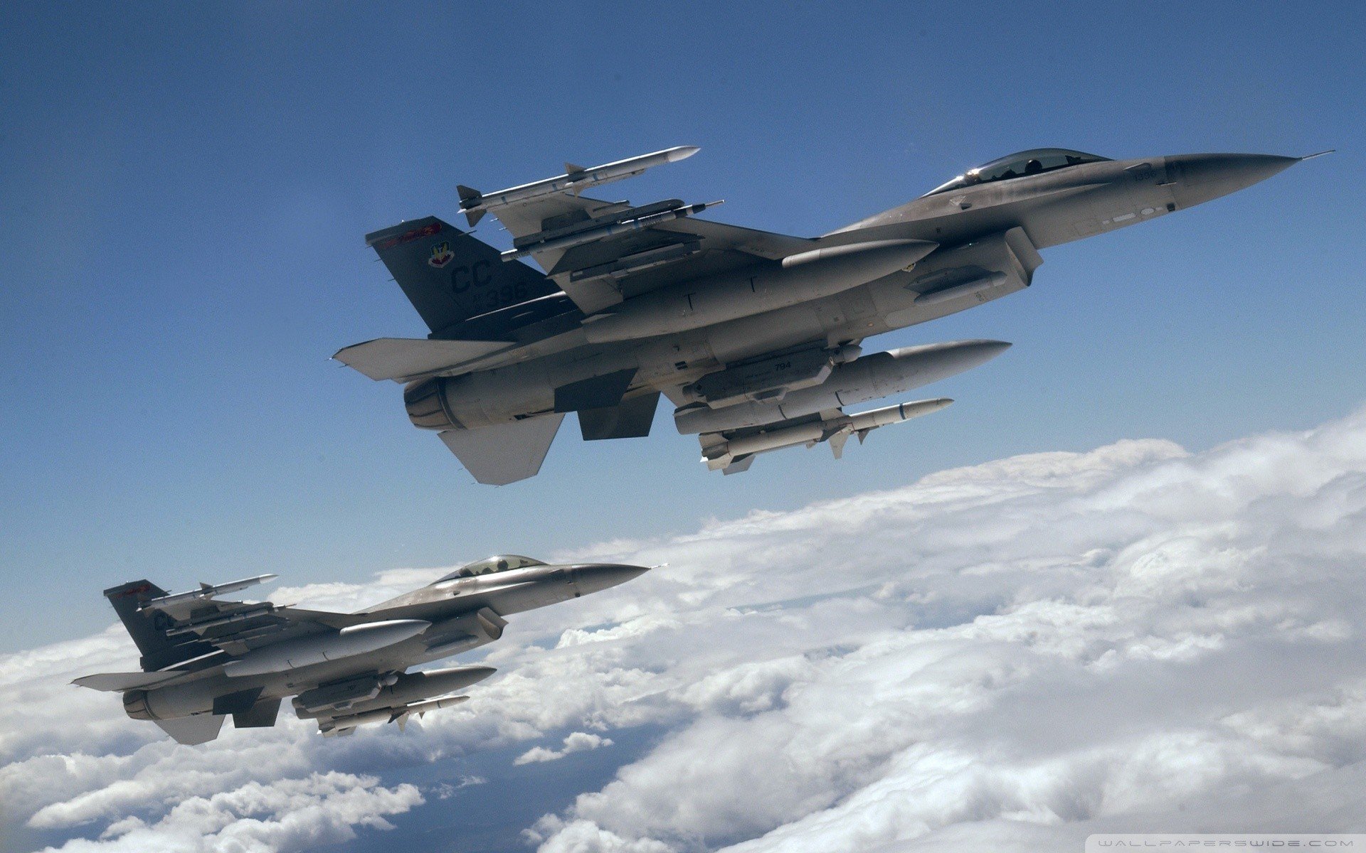 warplanes, General Dynamics F 16 Fighting Falcon, Jet fighter Wallpaper
