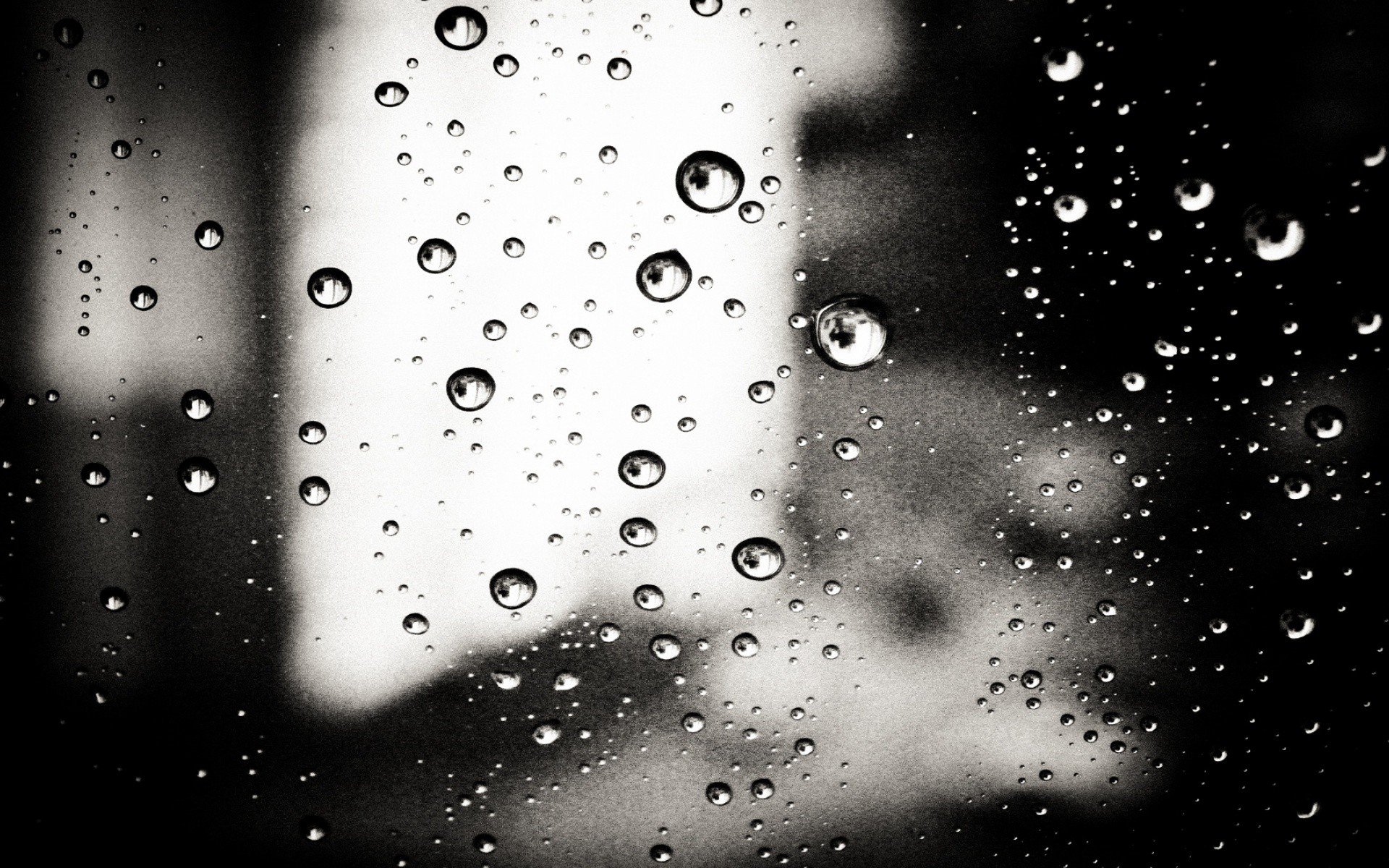 water drops, Monochrome, Water on glass Wallpaper