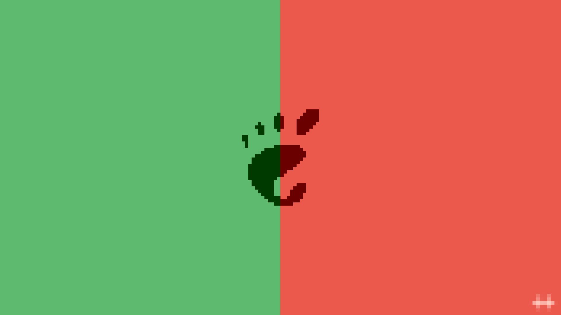 Linux, Green, Red, Computer, Minimalism, Pixel art, GNOME Wallpaper