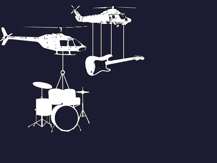 helicopters, Music, Guitar, Drums HD Wallpaper Desktop Background