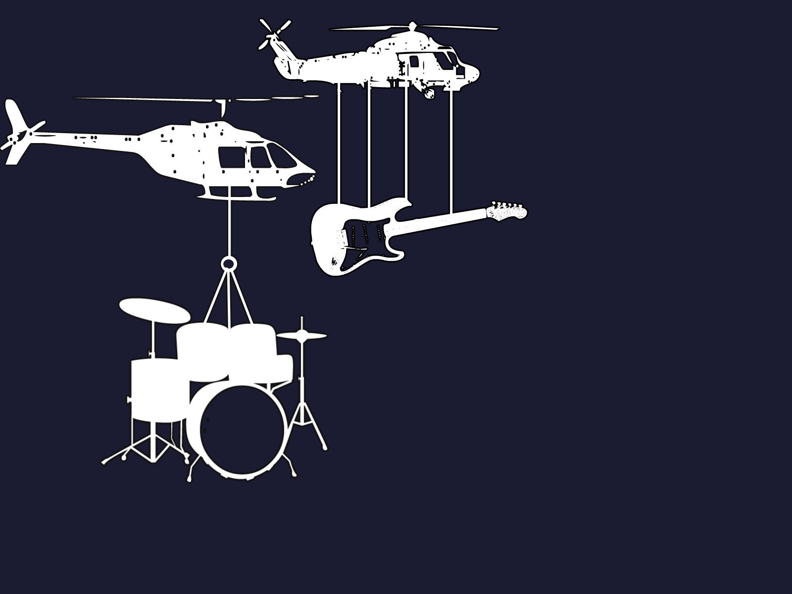 helicopters, Music, Guitar, Drums Wallpaper