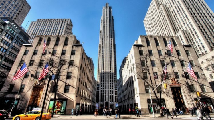 Cityscape New York City Usa 30 Rockefeller Plaza Ge Building Hd Wallpapers Desktop And Mobile Images Photos