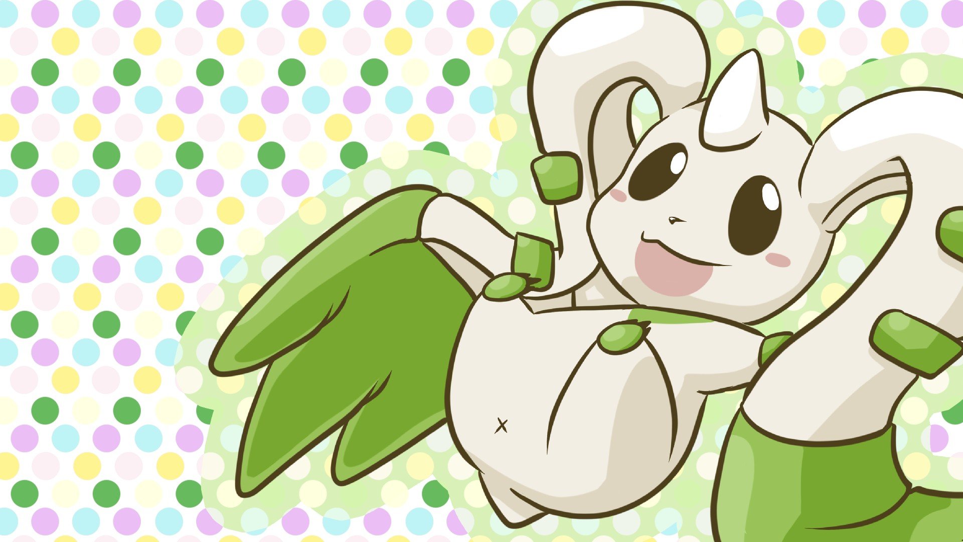 terriermon, Digimon Adventure, Polka dots, Imalune Wallpaper