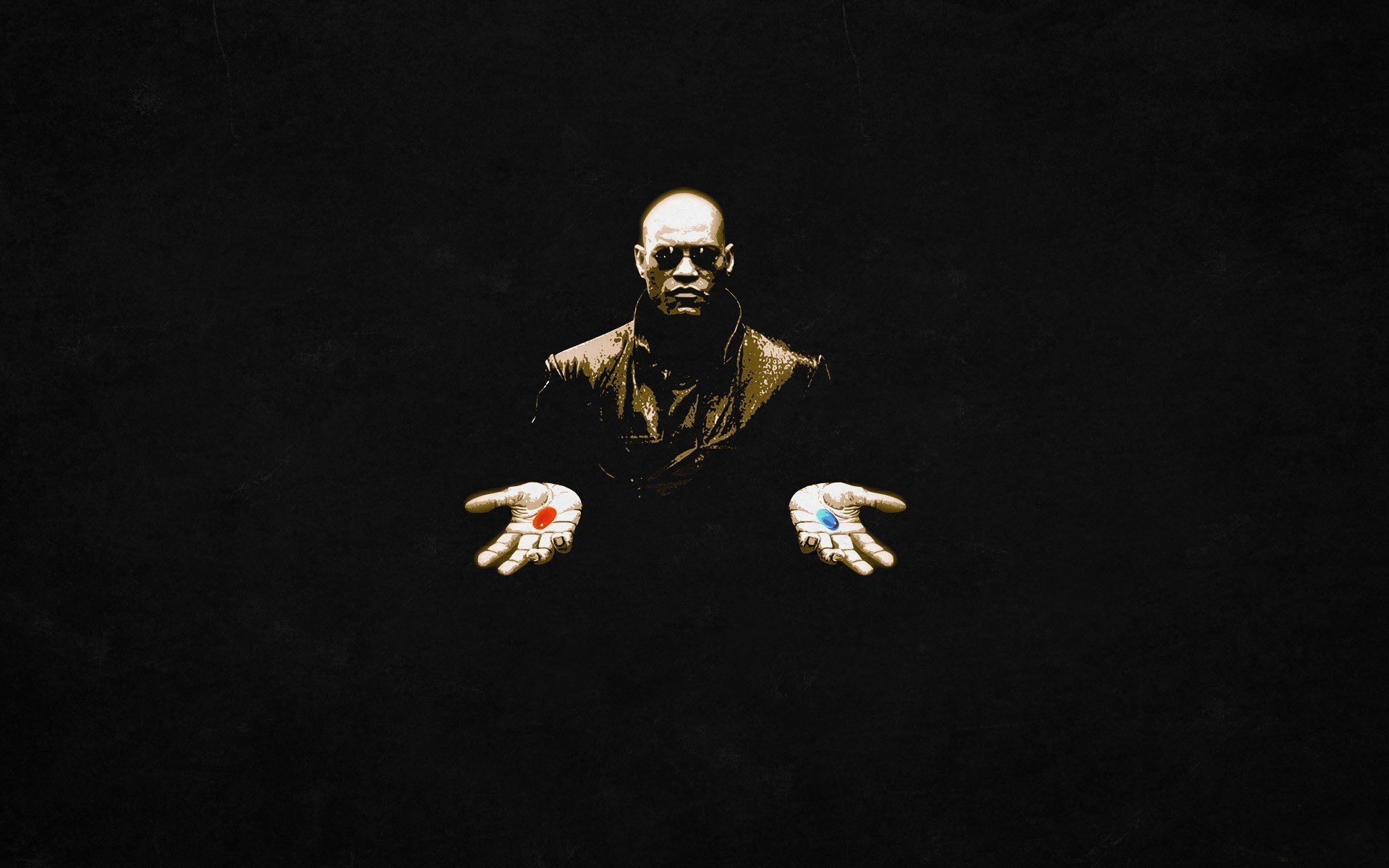 The Matrix, Morpheus, Black, Monks, Pills, Laurence Fishburne Wallpaper
