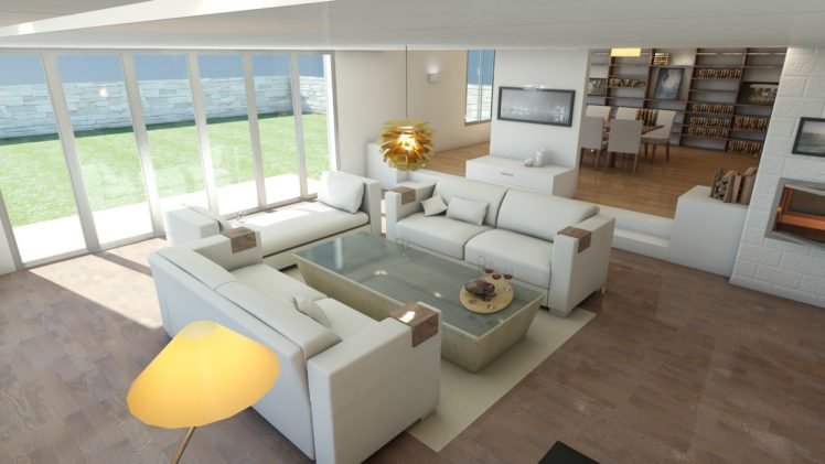 couch, Shelves, Interior design, Window, Wooden surface, Lamps HD Wallpaper Desktop Background