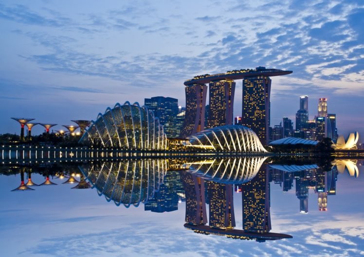 cityscape, Architecture, Reflection, Singapore, Marina Bay HD Wallpaper Desktop Background