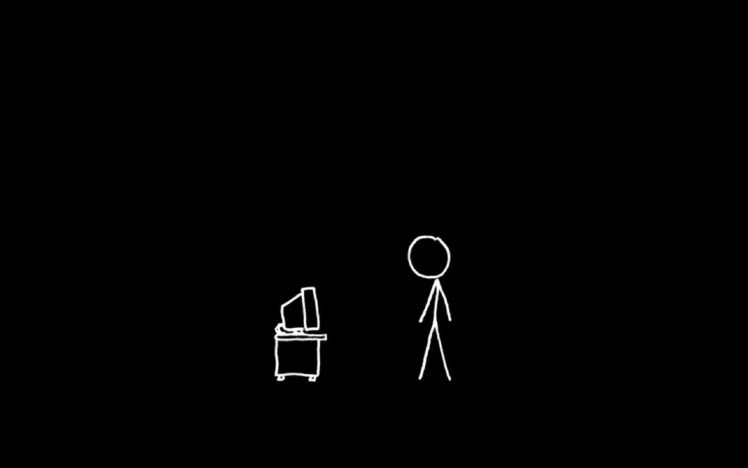 black background, Monochrome, Minimalism, Xkcd HD ...